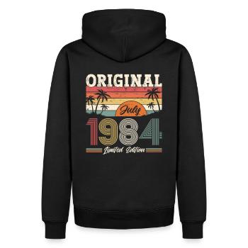40e anniversaire Original juin 1984 Né en 1984 - Sweat à capuche Premium bio Homme - noir - Dos - Nico (187cm)