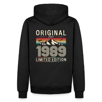 35ème Anniversaire Original 1989 Millésime 1989 - Sweat à capuche Premium bio Homme - noir - Dos - Nico (187cm)