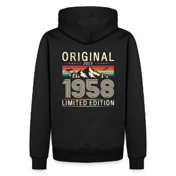 Original 1958 Millésime 1958 Anniversaire 1958 - Sweat à capuche Premium bio Homme - noir - Dos - Nico (187cm)