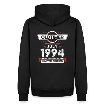 30. Geburtstag Oldtimer Juli 1994 Jahrgang 1994 - Männer Premium Bio Hoodie - Schwarz - Hinten - Nico (187cm)