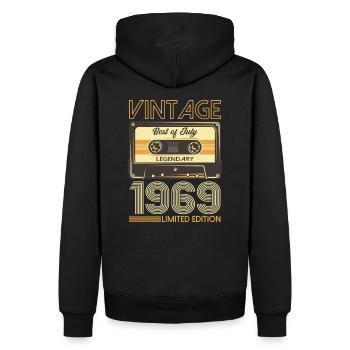 55. Geburtstag Kassette Juli 1969 Jahrgang 1969 - Männer Premium Bio Hoodie - Schwarz - Hinten - Nico (187cm)