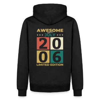 18ème anniversaire Original Juillet 2006 Millésime 2006 - Sweat à capuche Premium bio Homme - noir - Dos - Nico (187cm)
