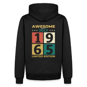60ème anniversaire Original Juillet 1965 Millésime 1965 - Sweat à capuche Premium bio Homme - noir - Dos - Nico (187cm)