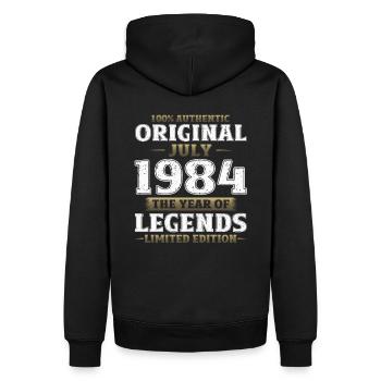 40e anniversaire Original juin 1984 Né en 1984 - Sweat à capuche Premium bio Homme - noir - Dos - Nico (187cm)