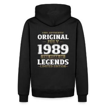 35ème Anniversaire Original 1989 Millésime 1989 - Sweat à capuche Premium bio Homme - noir - Dos - Nico (187cm)