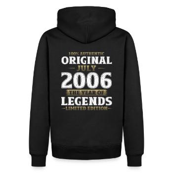 18ème anniversaire Original Juillet 2006 Millésime 2006 - Sweat à capuche Premium bio Homme - noir - Dos - Nico (187cm)