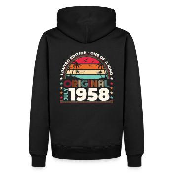 Original 1958 Millésime 1958 Anniversaire 1958 - Sweat à capuche Premium bio Homme - noir - Dos - Nico (187cm)