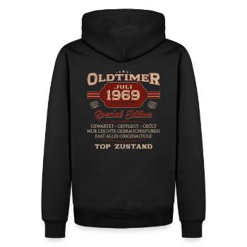 55. Geburtstag Oldtimer Juli 1969 Jahrgang 1969 - Männer Premium Bio Hoodie - Schwarz - Hinten - Nico (187cm)