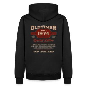 50th Birthday Classic Car July 1974 Vintage 1974 - Men’s Premium Organic Hoodie - black - Back - Nico (187cm)