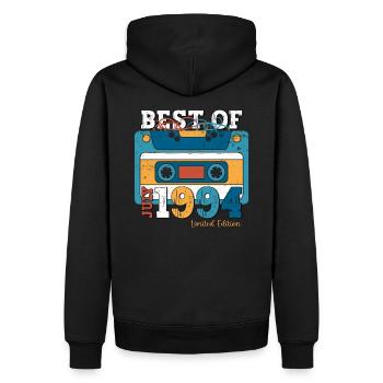 30. Geburtstag Kassette Juli 1994 Jahrgang 1994 - Männer Premium Bio Hoodie - Schwarz - Hinten - Nico (187cm)