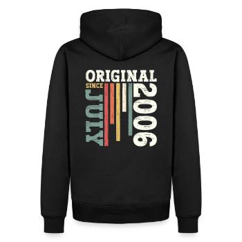 18ème anniversaire Original Juillet 2006 Millésime 2006 - Sweat à capuche Premium bio Homme - noir - Dos - Nico (187cm)