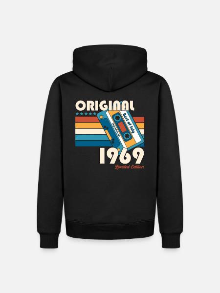 55. Geburtstag Kassette Juli 1969 Jahrgang 1969 - Männer Premium Bio Hoodie - Schwarz