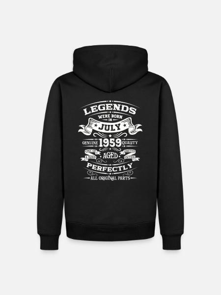 65. Geburtstag Original Juli 1959 Jahrgang 1959 - Herre Premium økologisk hoodie - sort
