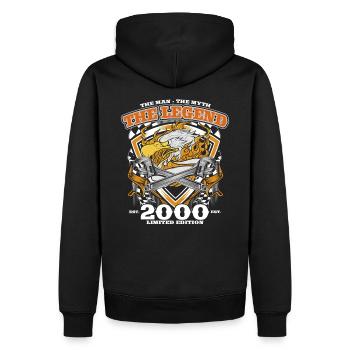 25e anniversaire Original Vintage 2000 Artisan - Sweat à capuche Premium bio Homme - noir - Dos - Nico (187cm)