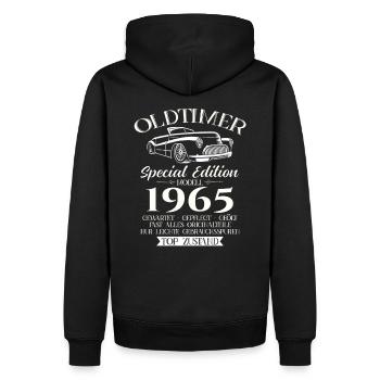 60ème Anniversaire Voiture Classique 1965 Millésime 1965 - Sweat à capuche Premium bio Homme - noir - Dos - Nico (187cm)