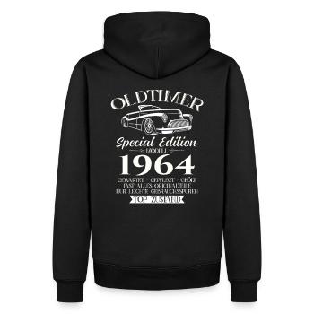 60ème Anniversaire Voiture Classique 1964 Millésime 1964 - Sweat à capuche Premium bio Homme - noir - Dos - Nico (187cm)