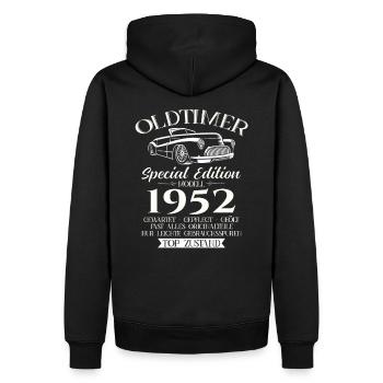 Oldtimer 1952 Jahrgang 1952 72. Geburtstag 1952 - Männer Premium Bio Hoodie - Schwarz - Hinten - Nico (187cm)