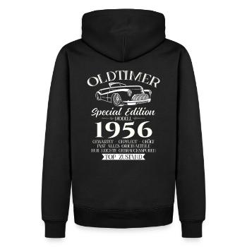 Oldtimer 1956 Jahrgang 1956 68. Geburtstag 1956 - Männer Premium Bio Hoodie - Schwarz - Hinten - Nico (187cm)