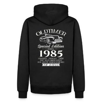 40ème Anniversaire Voiture Classique 1985 Millésime 1985 - Sweat à capuche Premium bio Homme - noir - Dos - Nico (187cm)