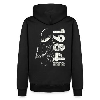 40. Geburtstag Jahrgang 1984 Motorradfahrer Biker - Männer Premium Bio Hoodie - Schwarz - Hinten - Nico (187cm)