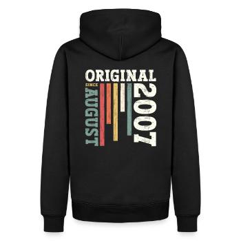 17ème Anniversaire Original Août 2007 Millésime 2007 - Sweat à capuche Premium bio Homme - noir - Dos - Nico (187cm)