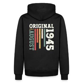 80th Birthday Original August 1945 Born 1945 - Men’s Premium Organic Hoodie - black - Back - Nico (187cm)