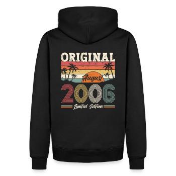 18ème anniversaire Original Août 2006 Millésime 2006 - Sweat à capuche Premium bio Homme - noir - Dos - Nico (187cm)