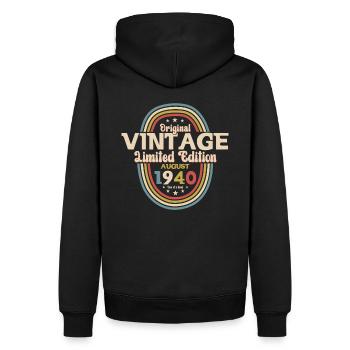 84e anniversaire Original août 1940 Né en 1940 - Sweat à capuche Premium bio Homme - noir - Dos - Nico (187cm)