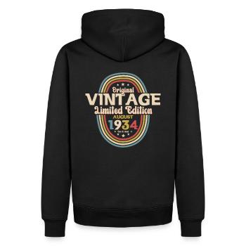 90e anniversaire Original août 1934 Né en 1934 - Sweat à capuche Premium bio Homme - noir - Dos - Nico (187cm)
