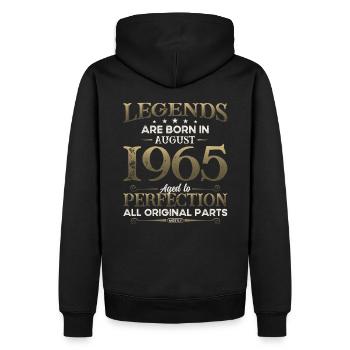 60e anniversaire Original août 1965 Né en 1965 - Sweat à capuche Premium bio Homme - noir - Dos - Nico (187cm)