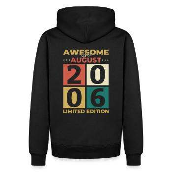 18ème anniversaire Original Août 2006 Millésime 2006 - Sweat à capuche Premium bio Homme - noir - Dos - Nico (187cm)