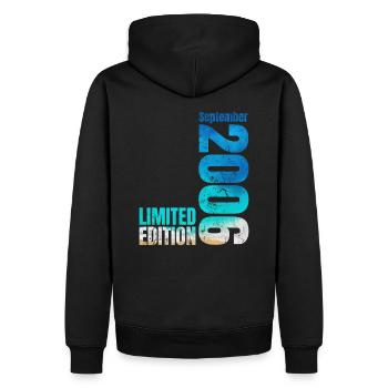 18ème anniversaire Septembre 2006 Millésime 2006 - Sweat à capuche Premium bio Homme - noir - Dos - Nico (187cm)