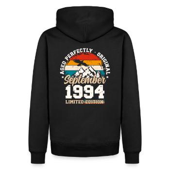 30. Geburtstag Original September 1994 Jahrgang 94 - Männer Premium Bio Hoodie - Schwarz - Hinten - Nico (187cm)