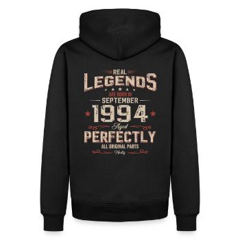 30. Geburtstag Original September 1994 Jahrgang 94 - Männer Premium Bio Hoodie - Schwarz - Hinten - Nico (187cm)