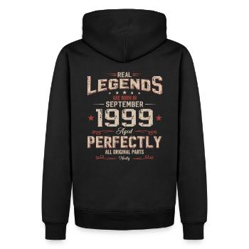 25e anniversaire Original septembre 1999 Volume 99 - Sweat à capuche Premium bio Homme - noir - Dos - Nico (187cm)