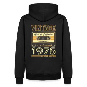 Septembre 1975, cassette du 50e anniversaire 1975 - Sweat à capuche Premium bio Homme - noir - Dos - Nico (187cm)