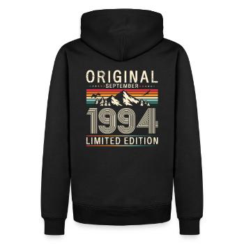 30. Geburtstag Legende September 1994 Jahrgang 94 - Männer Premium Bio Hoodie - Schwarz - Hinten - Nico (187cm)