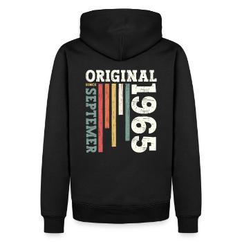 59. Geburtstag Legende September 1965 Jahrgang 65 - Männer Premium Bio Hoodie - Schwarz - Hinten - Nico (187cm)