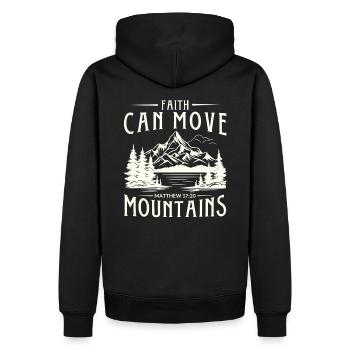 La foi peut déplacer des montagnes, don chrétien. - Sweat à capuche Premium bio Homme - noir - Dos - Nico (187cm)