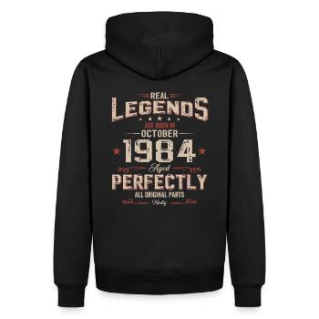 40e anniversaire Légende Octobre 1984 Volume 84 - Sweat à capuche Premium bio Homme - noir - Dos - Nico (187cm)
