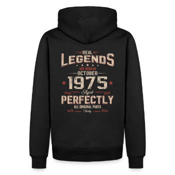 50. Geburtstag Legende Oktober 1975 Geschenkidee - Männer Premium Bio Hoodie - Schwarz - Hinten - Nico (187cm)