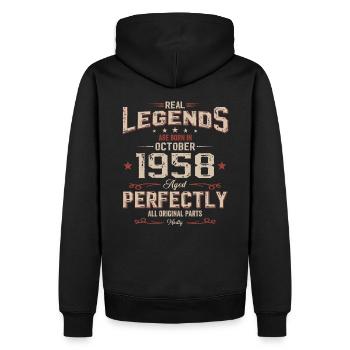 66e anniversaire Légende Octobre 1958 Volume 58 - Sweat à capuche Premium bio Homme - noir - Dos - Nico (187cm)