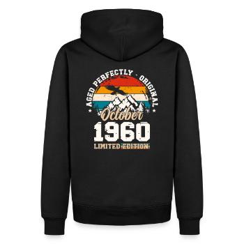 65. Geburtstag Legende Oktober 1960 Jahrgang 60 - Männer Premium Bio Hoodie - Schwarz - Hinten - Nico (187cm)