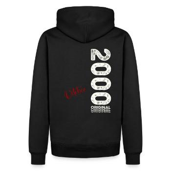 24. Geburtstag Vintage Oktober 2000 Jahrgang - Männer Premium Bio Hoodie - Schwarz - Hinten - Nico (187cm)