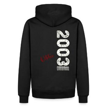 21e anniversaire Original Legend 2003 03 octobre - Sweat à capuche Premium bio Homme - noir - Dos - Nico (187cm)