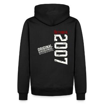 18e anniversaire Original Octobre 2007 Volume 07 - Sweat à capuche Premium bio Homme - noir - Dos - Nico (187cm)