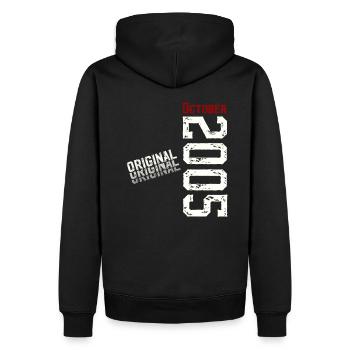 30e anniversaire Original octobre 1995 Volume 95 - Sweat à capuche Premium bio Homme - noir - Dos - Nico (187cm)