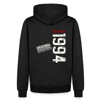 30e anniversaire Original octobre 1994 Volume 94 - Sweat à capuche Premium bio Homme - noir - Dos - Nico (187cm)