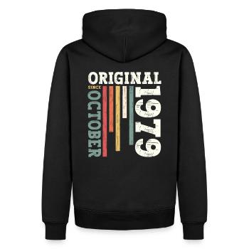 45e anniversaire Légende Octobre 1979 Volume 79 - Sweat à capuche Premium bio Homme - noir - Dos - Nico (187cm)
