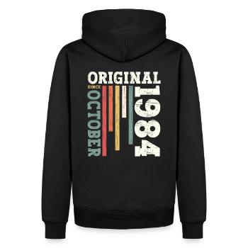 40th Birthday Original October 1984 Volume 84 - Men’s Premium Organic Hoodie - black - Back - Nico (187cm)